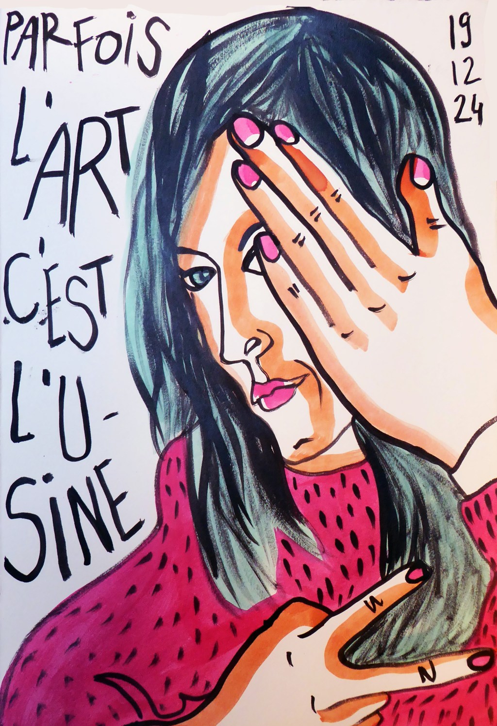 Dessin de Clotilde Salmon extrait de la série "je dessine donc j'écris"